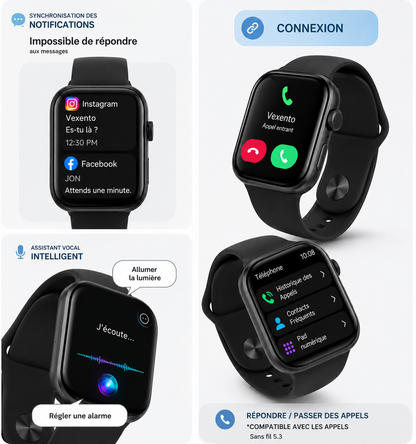 Montre connectée multifonction homme et femme compatible iOS et Android
