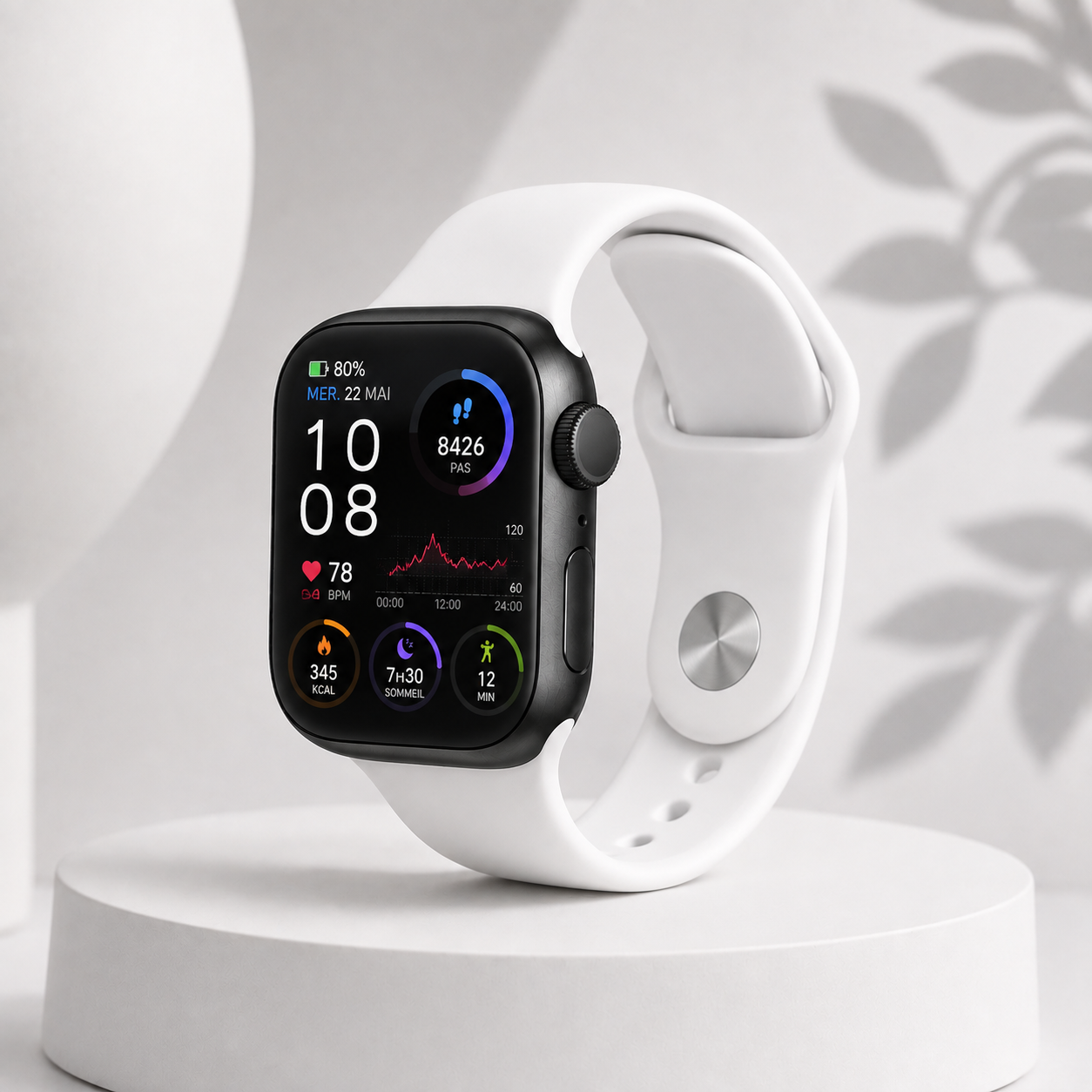 Montre connectée multifonction homme et femme compatible iOS et Android